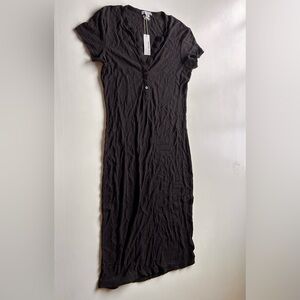 Standard JAMES PERSE BLACK V-NECK T-SHIRT DRESS 

New with tags